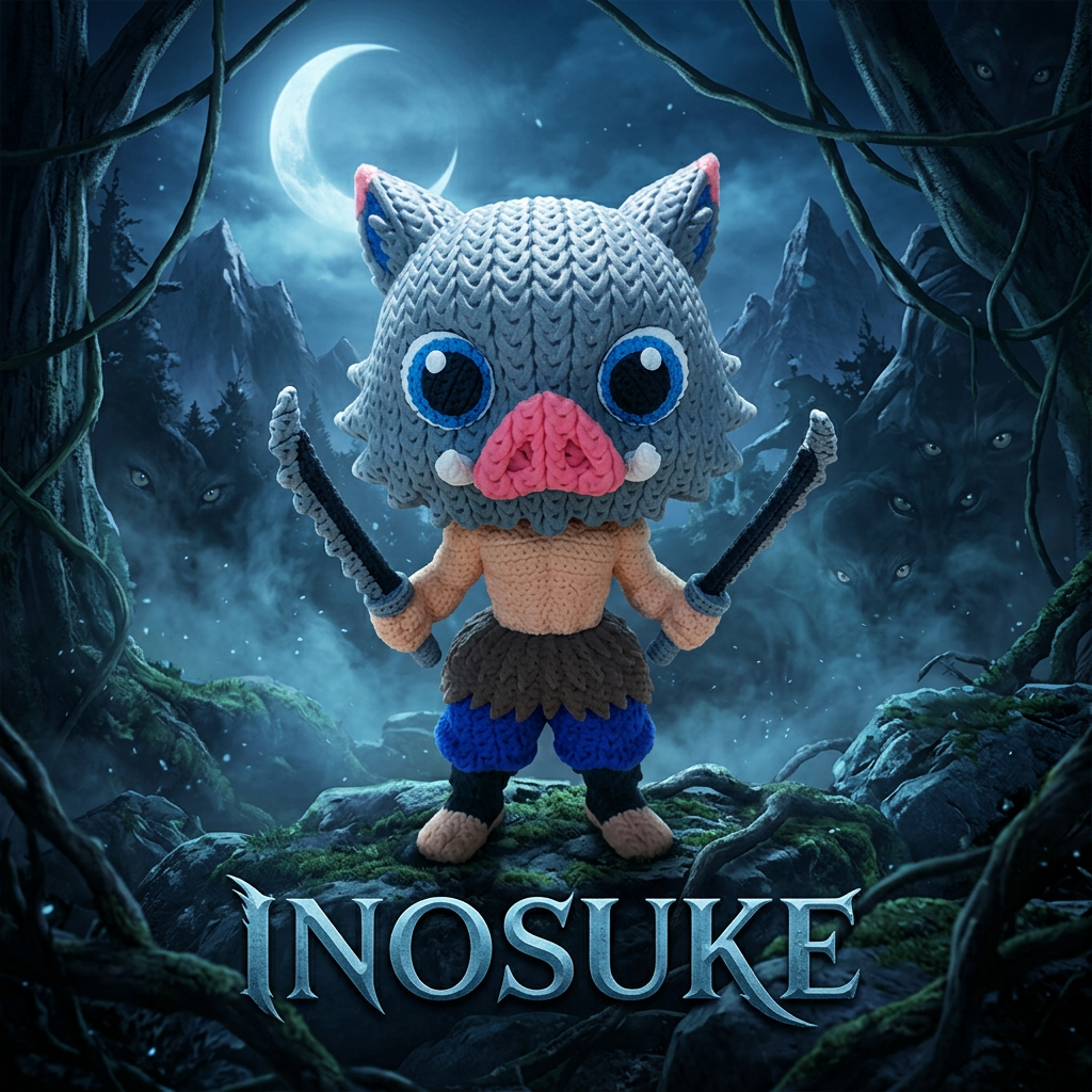 Inosuke Hashibira - Demon Slayer - Estilo crochet