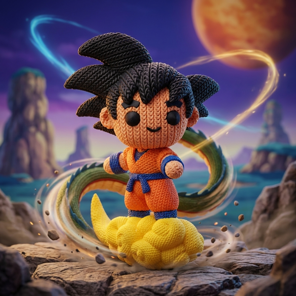 Goku - Dragon Ball - Estilo Crochet