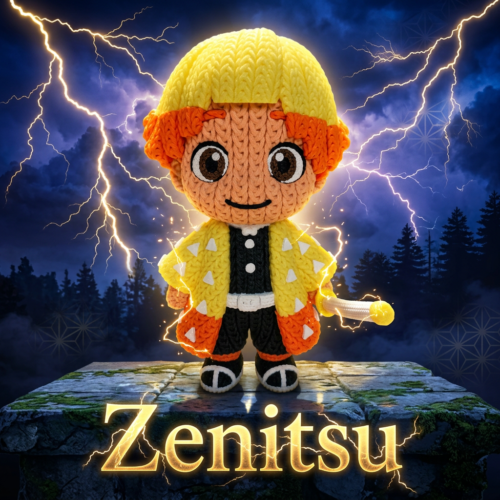 Zenitsu Agatsuma - Demon Slayer  - Estilo crochet