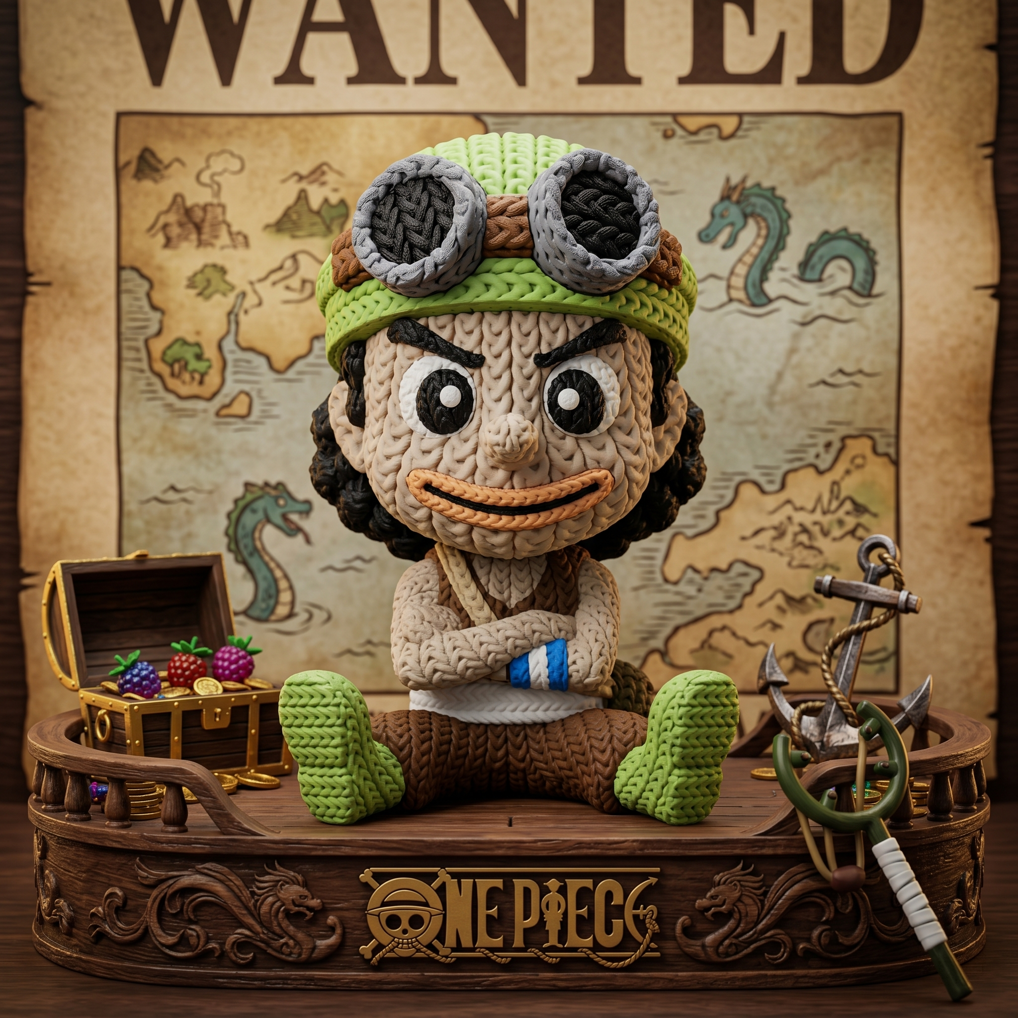 Usopp - One Piece - Estilo crochet