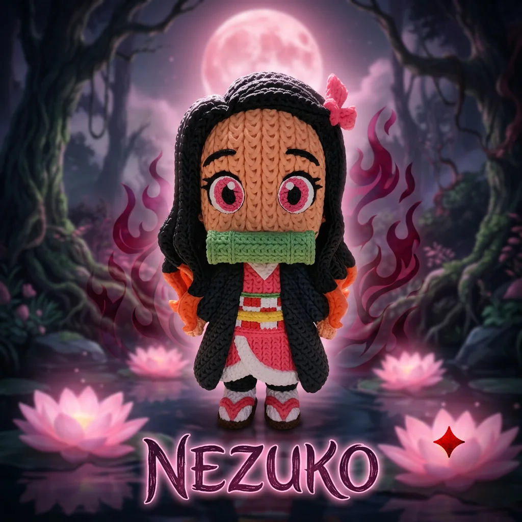 Nezuko Kamado - Demon Slayer - Estilo crochet